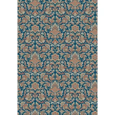 Kép 1/6 - Boras Barokk Ornamentikás kék vlies tapéta Foglavik Blue 53 cm X 10 m