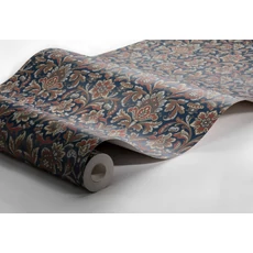 Kép 6/6 - Boras Barokk Ornamentikás kék vlies tapéta Foglavik Blue 53 cm X 10 m