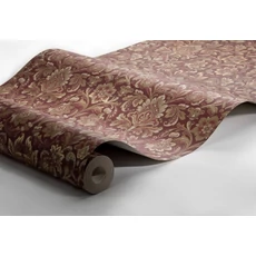 Kép 5/5 - Boras Barokk Ornamentikás bordó vlies tapéta Foglavik Red 53 cm X 10 m