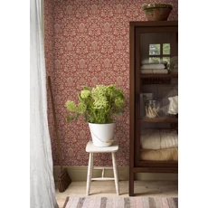 Kép 2/5 - Boras Barokk Ornamentikás bordó vlies tapéta Foglavik Red 53 cm X 10 m