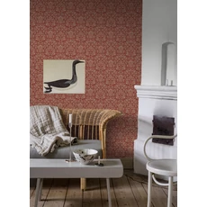 Kép 3/5 - Boras Barokk Ornamentikás bordó vlies tapéta Foglavik Red 53 cm X 10 m