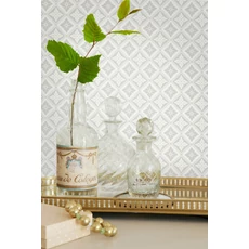 Kép 5/6 - Boras Skandináv rácsos fehér vlies tapéta Loka White 53 cm X 10 m