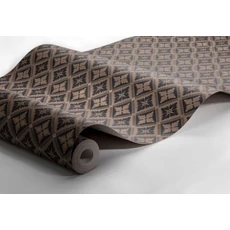 Kép 5/5 - Boras Skandináv rácsos barna vlies tapéta Loka Brown 53 cm X 10 m