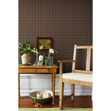 Kép 1/5 - Boras Skandináv rácsos barna vlies tapéta Loka Brown 53 cm X 10 m