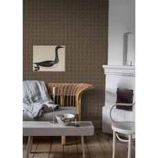 Kép 3/5 - Boras Skandináv rácsos barna vlies tapéta Loka Brown 53 cm X 10 m