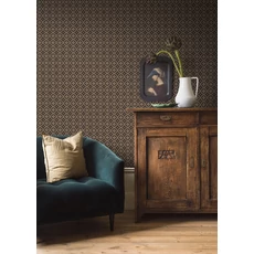 Kép 4/5 - Boras Skandináv rácsos barna vlies tapéta Loka Brown 53 cm X 10 m