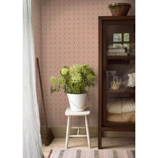 Kép 2/5 - Boras Skandináv rácsos piros vlies tapéta Loka Red 53 cm X 10 m