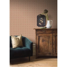 Kép 4/5 - Boras Skandináv rácsos piros vlies tapéta Loka Red 53 cm X 10 m