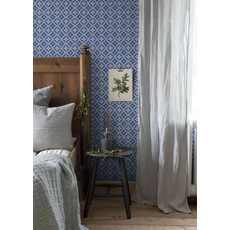 Kép 4/5 - Boras Skandináv rácsos kék vlies tapéta Loka Blue 53 cm X 10 m