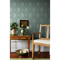 Kép 4/6 - Boras Elegáns virág ornamentikás zöld vlies tapéta Sofia Green 53 cm X 10 m