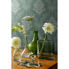 Kép 5/6 - Boras Elegáns virág ornamentikás zöld vlies tapéta Sofia Green 53 cm X 10 m