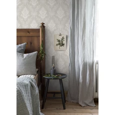 Kép 4/5 - Boras Elegáns virág ornamentikás szürke vlies tapéta Sofia Grey 53 cm X 10 m