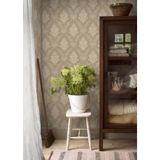 Kép 2/5 - Boras Elegáns virág ornamentikás barna vlies tapéta Sofia Brown 53 cm X 10 m