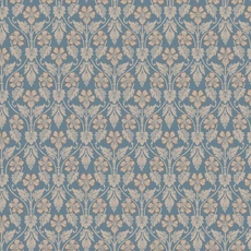 Kép 2/6 - Boras Skandináv virág mintás kék vlies tapéta Nora Blue 53 cm X 10 m