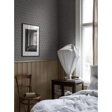 Kép 4/6 - Boras Skandináv virág mintás kék vlies tapéta Nora Blue 53 cm X 10 m