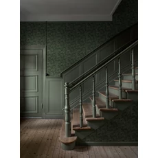 Kép 5/6 - Boras Gobelin hatású klasszikus levél mintás zöld vlies tapéta Waldemar Green 53 cm X 10 m