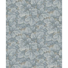 Kép 1/5 - Boras Gobelin hatású klasszikus levél mintás kék vlies tapéta Waldemar Blue 53 cm X 10 m
