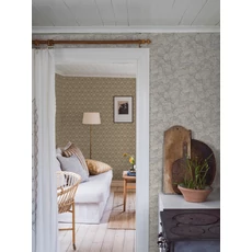 Kép 1/5 - Boras Gobelin hatású klasszikus levél mintás szürke vlies tapéta Waldemar Grey 53 cm X 10 m