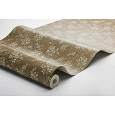 Kép 3/3 - Boras Pöttyös virágos barna vlies tapéta Hip Rose Brown 53 cm X 10 m