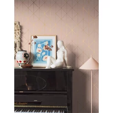 Kép 3/6 - Boras Geometriai mintás glamúr rózsaszín vlies tapéta Diamonds Pink 53 cm X 10 m