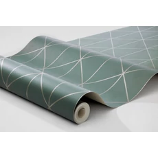 Kép 3/3 - Boras Geometriai mintás glamúr zöld vlies tapéta Diamonds Green 53 cm X 10 m