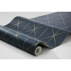 Kép 3/3 - Boras Geometriai mintás glamúr kék vlies tapéta Diamonds Blue 53 cm X 10 m