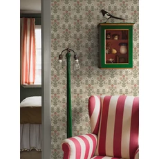 Kép 2/5 - Boras Klasszikus skandináv virág mintás zöld-piros vlies tapéta Sippor Red 53 cm X 10 m