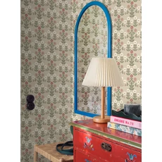 Kép 3/5 - Boras Klasszikus skandináv virág mintás zöld-piros vlies tapéta Sippor Red 53 cm X 10 m