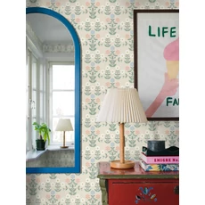 Kép 3/4 - Boras Klasszikus skandináv virág mintás rózsaszín vlies tapéta Sippor Multi 53 cm X 10 m