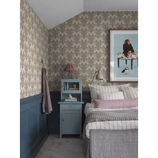 Kép 2/4 - Boras Klasszikus skandináv virág mintás barna vlies tapéta Sippor Multi 53 cm X 10 m