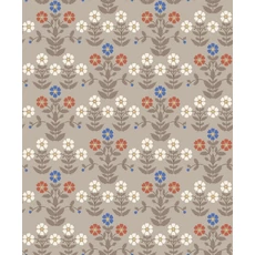 Kép 1/4 - Boras Klasszikus skandináv virág mintás barna vlies tapéta Sippor Multi 53 cm X 10 m
