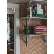 Kép 3/7 - Boras Rácsos virágos skandináv piros vlies tapéta Love Red 53 cm X 10 m