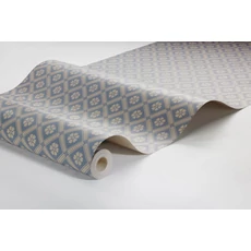 Kép 4/4 - Boras Rácsos virágos skandináv kék vlies tapéta Love Blue 53 cm X 10 m