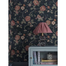 Kép 2/6 - Boras Romantikus rózsás kék vlies tapéta Rosenträd Blue 49 cm X 10 m