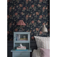 Kép 4/6 - Boras Romantikus rózsás kék vlies tapéta Rosenträd Blue 49 cm X 10 m