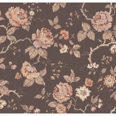 Kép 1/4 - Boras Romantikus rózsás barna vlies tapéta Rosenträd Brown 49 cm X 10 m
