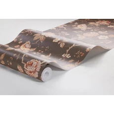 Kép 4/4 - Boras Romantikus rózsás barna vlies tapéta Rosenträd Brown 49 cm X 10 m