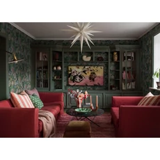 Kép 4/5 - Boras Romantikus nagy virágos zöld vlies tapéta Carnation Garden Green 53 cm X 10 m