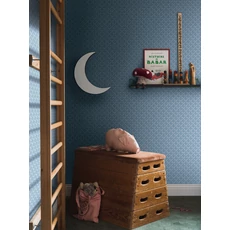 Kép 5/6 - Boras Madár mintás kék vlies gyerek tapéta Pippi Blue 53 cm X 10 m