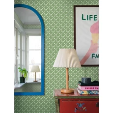 Kép 2/3 - Boras Madár mintás zöld vlies gyerek tapéta Pippi Green 53 cm X 10 m