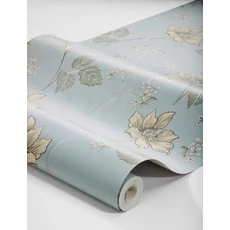 Kép 5/5 - Boras Romantikus virágos kék vlies tapéta Valborg Blue 53 cm X 10 m