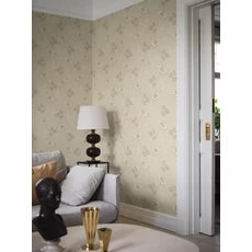 Kép 2/3 - Boras Romantikus virágos bézs vlies tapéta Valborg Beige 53 cm X 10 m