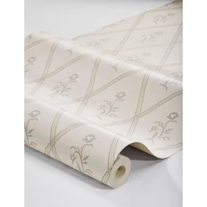 Kép 4/4 - Boras Klasszikus bézs vlies tapéta virágokkal Signe Beige 53 cm X 10 m
