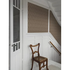 Kép 2/3 - Boras Klasszikus barna vlies tapéta virágokkal Signe Brown 53 cm X 10 m