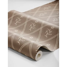 Kép 3/3 - Boras Klasszikus barna vlies tapéta virágokkal Signe Brown 53 cm X 10 m