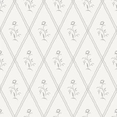 Kép 1/3 - Boras Klasszikus fehér vlies tapéta virágokkal Signe White 53 cm X 10 m