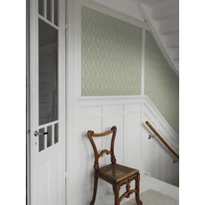 Kép 2/3 - Boras Klasszikus zöld vlies tapéta virágokkal Signe Green 53 cm X 10 m