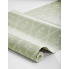 Kép 3/3 - Boras Klasszikus zöld vlies tapéta virágokkal Signe Green 53 cm X 10 m