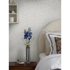 Kép 2/3 - Boras Boltíves modern fehér vlies tapéta Birgit White 53 cm X 10 m