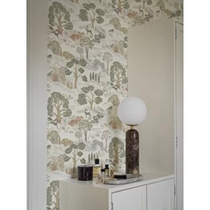 Kép 4/6 - Boras Fa mintás zöld vlies tapéta szarvasokkal Diana Multi 53 cm X 10 m